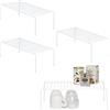 simplywire - Organizer per Armadietti da Cucina - Confezione da 4 Ripiani - Acciaio Rivestito in Plastica Bianca