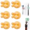 Zayin Portaspazzolino in silicone 6 pezzi gancio multifunzione porta rasoio impermeabile autoadesivo a parete gancio singolo per parete o vetro per appendere bagno cucina soggiorno ufficio (Giallo)