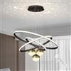 HvKvHvY Lampadario Camera Da Letto Plafoniera 3 Lampadario Oro Cucina Con La Luce a Lampadario LED Sospensione Del Telecomando, Lampade Da Moderne Con Memoria Dimmerabile Soggiorno, 30 + 40 + 60Cm