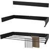KROMS Stendibiancheria da Parete completamente nero 100cm - Alluminio Verniciato a Polvere - Lunghezza di asciugatura 6m - Stendino da Parete - Stendino Allungabile - Stendibiancheria da Muro