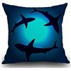 Smooffly Federa per cuscino con squali animali e squali, colore: blu squalo, decorazione per la casa, per uomo/donna, soggiorno, camera da letto, divano, sedia, 45 x 45 cm