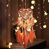 Dsaren Acchiappasogni Piume Decorative Led Indiano Dream Catcher Wall Piume Acchiappa Sogni Fatto a Mano Per Ragazze Camera da Letto Casa Parete Decorazione Regalo di Natale (Rosa)