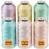 New brothread Set di 6 Colori Pastello-2 poliestere filo di ricamo macchina grande bobina 5000M per tutte le macchine da ricamo