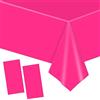 YAAVAAW Tovaglia in plastica rosa acceso, 137 x 274 cm, 2 pezzi, colore: rosa acceso, per feste, picnic, cene, matrimoni, feste di compleanno per ragazze