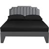Lirex Lenzuola Letto Singolo 90 x 200 cm,100% Cotone 300 Fili Coprimaterasso Singolo,Lenzuolo con angoli singolo,Certificato Oeko-Tex,Nero