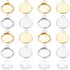 UNICRAFTALE 40 Set 2 Colori 12mm Piatto Rotondo Vassoio Pendenti Che Fanno Kit 304 Ciondolo in Acciaio Inossidabile Impostazioni Cabochon E Cabochon in Vetro Trasparente per Creazione di Gioielli