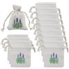 Hioip 12 Pezzi Sacchetti di Vuoti, Borsa per Lavanda in Cotone e Lino con Coulisse Riutilizzabili, Sacchetto Caramelle Organizer Piccoli Oggetti per Spezie ed Erbe Aromatiche (120g) (Lavanda/Bianco)