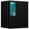 Exerz 30x40cm Tele Intelaiate 5pz - Nero - per Artisti per Pittura/Spessore 1.7cm 280GSM/ Tele prestirate 100% Cotone/T re Strati di Gesso/Prive di acidi/Grana Media - Nero