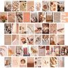 WAIZHIUA 50 Pezzi Set di Collage da Parete Beige Estetiche - Wall Collage Kit Estetici - Poster Vintage Estetico Aesthetic Room Decor - Stampe da Parete per Camera da Letto Ragazza e Ragazzo