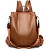 MEIWENMI Donna Borsa Zaino Elegante Zainetto Viaggio Borse a Tracolla Zaini PU Pelle Antifurto Zainetti Marca 55203 Marrone