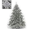 Megashopitalia Albero di natale INNEVATO 150/180/210/230/270CM SUPERFOLTO REALISTICO BIANCO