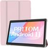 PRITOM Tablet da 7 pollici Android 11, 4GB (2+2 espandi), 32 GB, (128GB espandibile) tablet PC con processore quad core, 350mAh, display IPS HD, doppia fotocamera, WiFi, Bluetooth, tablet con custodia