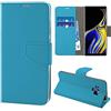 N NEWTOP Newtop Cover Compatibile per Samsung Galaxy Note 9, HQ Lateral Custodia Libro Flip Magnetica Portafoglio Simil Pelle Stand (Azzurro)