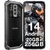 DOOGEE Blade 10 Ultra Rugged Smartphone Android 14, 20GB+256GB(2TB) Telefono Indistruttibile, 6.56'' HD+, 50MP+8MP Cellulare 5150mAh, Dual SIM/IP68/Face ID/Riconoscimento impronte digitali