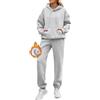 Yuson Girl Tuta Donna Invernale Completa Sportiva 2 Pezzi Tute Casa Cotone Completo Palestra Felpata Tuta Ginnastica in Pile Vello Foderato Felpa Cappuccio e Pantaloni (Apricotto, XXL)