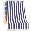 Home Tresor Tenda da Sole da Veranda e da Giardino in Tessuto Resistente, Ombreggiante, Idrorepellente, Protezione dai Raggi UV - Tenda a Caduta Fantasia Rigata (140x300 cm, Blu)