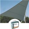 Perel Vela ombreggiante, idrorepellente, 5 x 5 x 5 m, 160 g/m², poliestere, triangolo, verde grigio