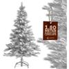 CASARIA® Albero di Natale Finto Bianco Neve 180 cm 533 Punte Incl. Base in Metallo Abete Artificiale PVC Montaggio Rapido