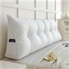 LJQAIZYL Cuscino Testata Letto Singolo/Matrimoniale 140/160 Cuscino Schienale Letto Cuscino Cuneo da Lettura Per Divano Imbottito Sfoderabile Triangolare Cuscini Grandi per Testiera Letto (120X20X50cm,White)