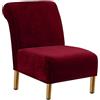 JORTUIO Copripoltrona Senza Braccioli, Velluto Elasticizzato 1 Posto Universale Senza Braccioli Copridivano,Moderna Antiscivolo Accent Chair Cover per la Camera da Letto dell'hotel (Nero)