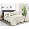 Tata Home Trapunta Coperta Piumone Invernale Caldissimo Imbottito 570 gr/mq in Pile Velluto 3D e Agnellato Sherpa Letto Matrimoniale 2 Piazze 260x260 cm Made in Italy MOD. Zigzag Glitter Panna