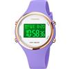 TONSHEN Bambino Sportivo Orologio Impermeabile LED Elettronico Outdoor Militare Tattica Digitale Orologi da Polso Allarme Data Cronometro (Viola)