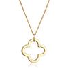 Elli Premium - Collana per donna con ciondolo a forma di quadrifoglio, argento 925 placcato oro, 45 cm - 0108832715_45