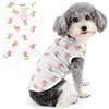 Zunea Estivi Magliette per Cani Piccola Taglia Pesche Stampate Cucciolo Gilet Camicie Senza Maniche Vestiti con Anello D Morbido T-shirt Basic Pullover Felpa Chihuahua Yorkie Abbigliamento Bianco L