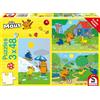 Schmidt Spiele-Sendung Mouse TV Puzzle 56213, Colore giallo, Viel Spaß mit der Maus, 3x48 Teile
