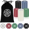 Zocipro 110Pcs Fiches Poker, Chips Poker in Plastica con Valori Nominali, Set di Gettoni da Poker per feste per Serate di Gioco, Chip da Casinò per Poker (5 Colori)