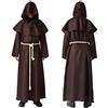 BLESSUME Costume da Monaco Frate Medievale Abito Talare Costume (M, Marrone)