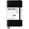 LEUCHTTURM1917 367804 agenda e taccuino settimanale Copertina morbida Pocket (A6) 2024, 12 mesi, Nero, Inglese