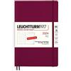 LEUCHTTURM1917 Paperback (B6+) 2024, 16 mesi, copertina morbida, Port Red, tedesco