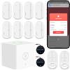 CPVAN Allarme Casa Senza Fili (2.4GHz WiFi), Sistemi di Allarme Domestico, fai da te Antifurto Casa Wireless con Avvisi APP, 13 pezzi-Kit, Funziona con Alexa