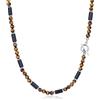 GAVU Collana Uomo Pietre Dure, Collana Perline Occhio di Tigre e Onice da Uomo 60cm Chiusura T-Bar