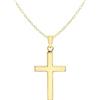 CARISSIMA Ciondolo croce da 15 x 25 mm da donna in oro giallo 9 ct su catena trace saldata da 0,6 mm, 41 cm