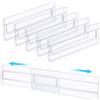 ASelected 6 organizer per cassetti regolabili in plastica, espandibili, separatori per cucina, camera da letto, ufficio, scrivania, comò, cosmetici, abbigliamento (trasparente)