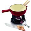 Beka Pentola per fonduta in ghisa per 6 Persone, per fonduta di Formaggio, Adatta a induzione, in ghisa, 2 l, Rosso, Set per fonduta, con 6 forchette e bruciatori