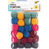 folia 50241 - Pompon di lana per feste, confezione da 24 pezzi, 6 colori, diametro 3 cm, colori assortiti