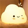 Diboniur Luce Notturna Bambini, Luce Notturna Neonato Ricaricabile, 7 Colori 3 Luminosità, Silicone Lampada Notturna per Bambini, Deco Cameretta Bambina (Nuvole)