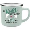 GRUSS & CO Sheepworld AG Gruss und Co 45775 Kaffee-Becher Welt, New Bone China Porzellan, 35 cl