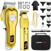 HIENA PRO Tagliacapelli professionale da uomo senza fili da uomo con tagliacapelli e trimmer set di taglio dei capelli per barbiere set tagliacapelli ricaricabile barbiere con display a LED