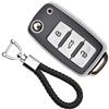 KASER Cover Guscio Chiave Silicone compatibile per Volkswagen VW Golf Tiguan Passat Seat Ibiza Leon Skoda Octavia Portachiavi TPU Effetto Pelle Protezione Telecomando Auto (argento)
