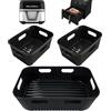 Goodpejine 3PCS Accessori Friggitrice ad Aria solo per Cecotec 9 L Cecofry Dual 9000, Teglie Cestino Friggitrice ad Aria per Cecofry Dual 9000, Riutilizzabile Accessori per Air Fryer(1 * 9l+2 * 4,5l)