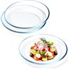 NUTRIUPS 20,3cm Piatti Vetro, 3 Pezzi Servizio Piatti Vetro Temperato Trasparenti, Piatti Moderni Dessert, Adatto al Microonde Lavabile in Lavastoviglie