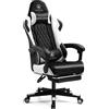 GTPLAYER Sedia Gaming Ergonomica Sedia da Gaming Reclinabile con Schienale Regolabile, Poggiapiedi & Poggiatesta e Cuscino Lombare per Youtube Livestreaming Playstation bianco