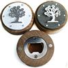 DLM Bomboniere DLM33574 (Kit 12 Pezzi) Apri Bottiglie Apribottiglie con Calamita Moderno Design Tondo in Legno Albero della Vita Nozze Battesimo Comunione bomboniera