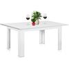 Shally Dogan Tavolo Allungabile Sala da pranzo Bianco da 110 x 70 cm a 150 x 70 cm, Design Moderno, Estensibile Salvaspazio, Ideale per Sala Pranzo, Soggiorno, Cucina, Arredamento Interno, (Bianco)