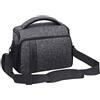 Yuepin Custodia per fotocamera, Borsa a Tracolla per fotocamera reflex e Accessori con Impermeabile Antipioggia (Grande, Nero)