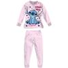 SABOR Pigiama DY50K6974 Bambina Manica Lunga in Cotone Interlock.Stich Rosa Chiaro 9-10 Anni